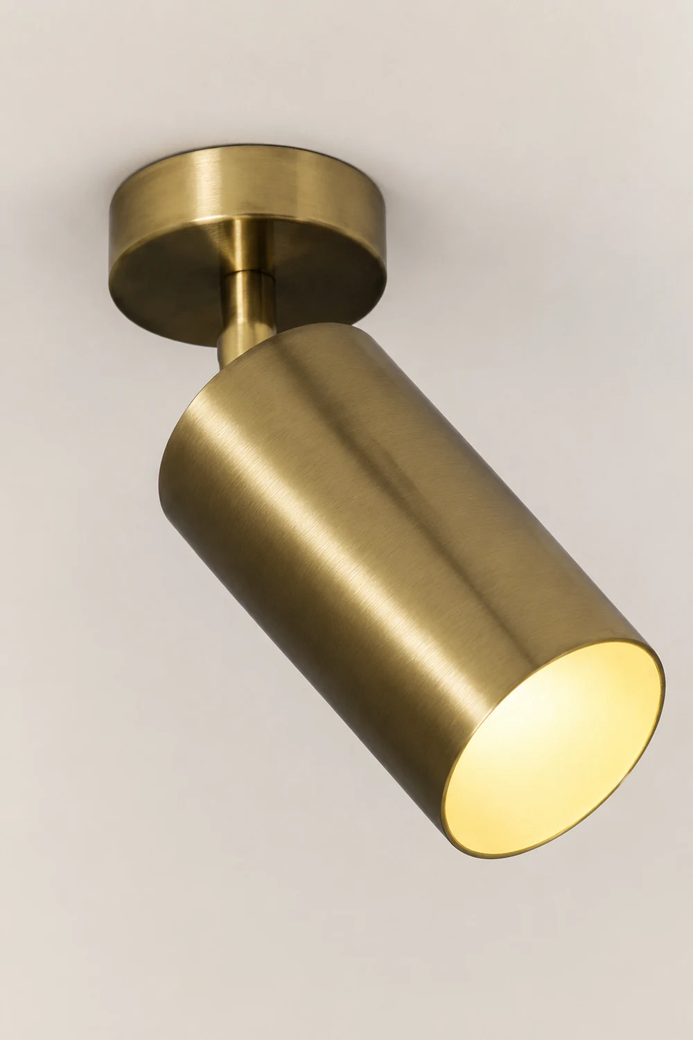 Freja Moderno Gold Cylinder Spotlight Background Flush Mount Ceiling Light, Metal - Lumpaz