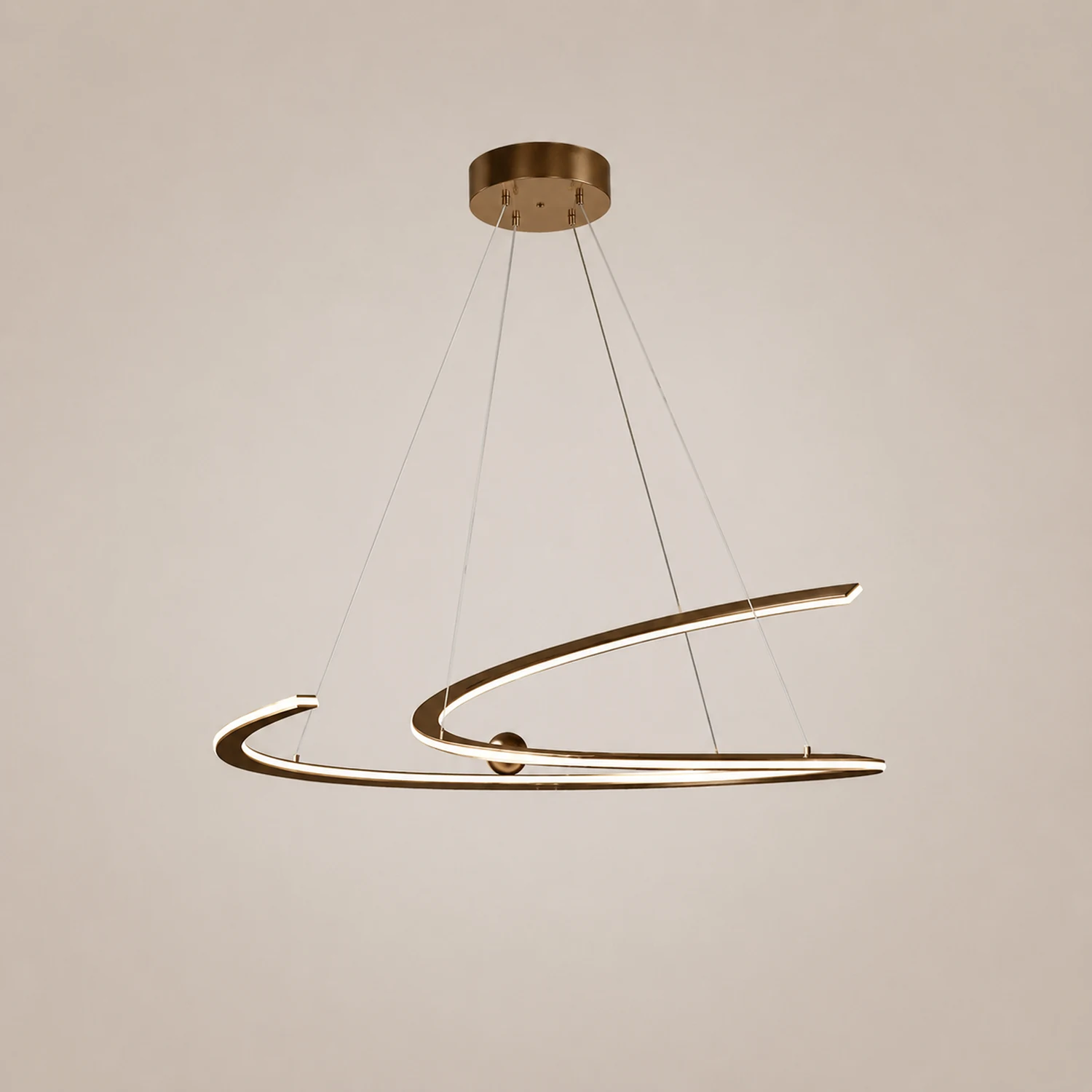 Minimalist Linear Metal Pendant Light,Gold - Lumpaz