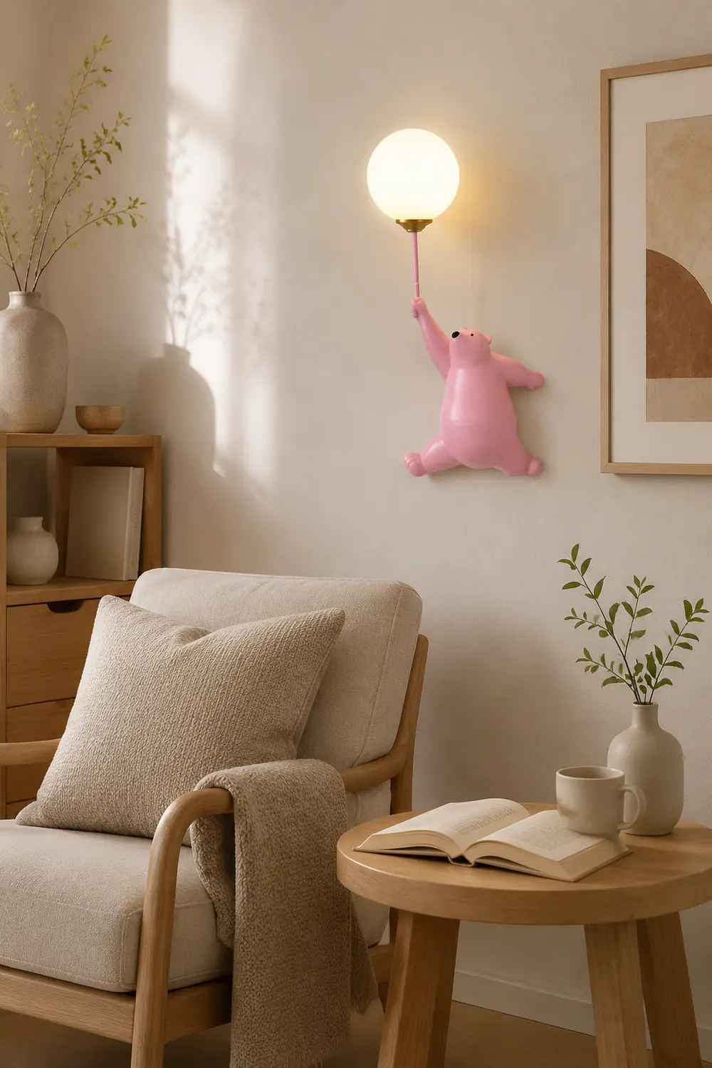 Fateh Wall Reading Lamp Bear Balloon Bedroom/Bedside/Study - Lumpaz