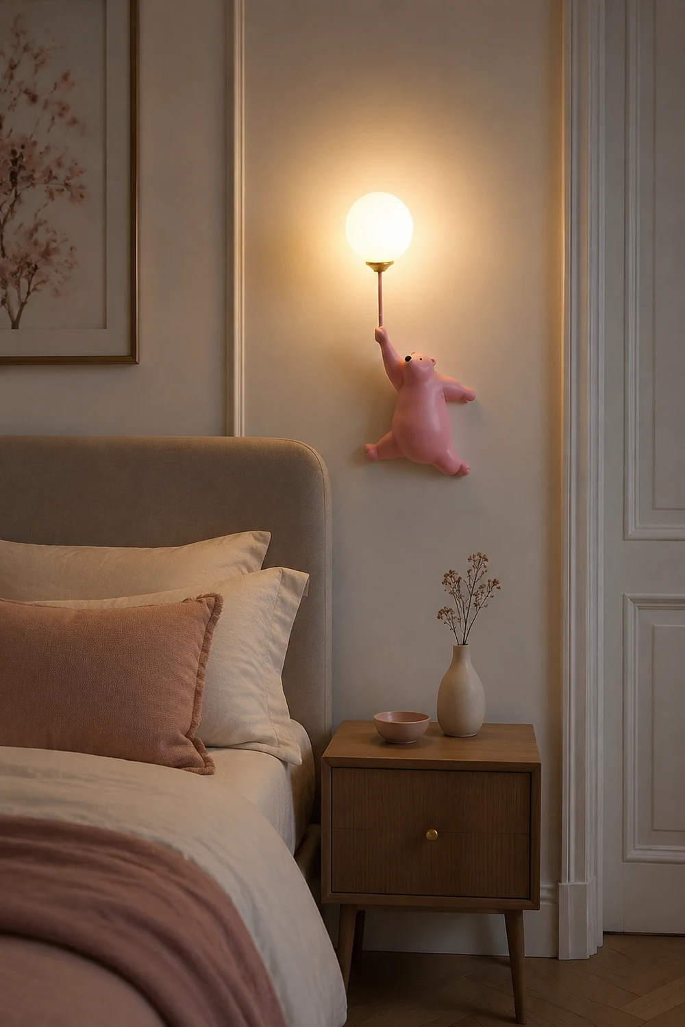 Fateh Wall Reading Lamp Bear Balloon Bedroom/Bedside/Study - Lumpaz