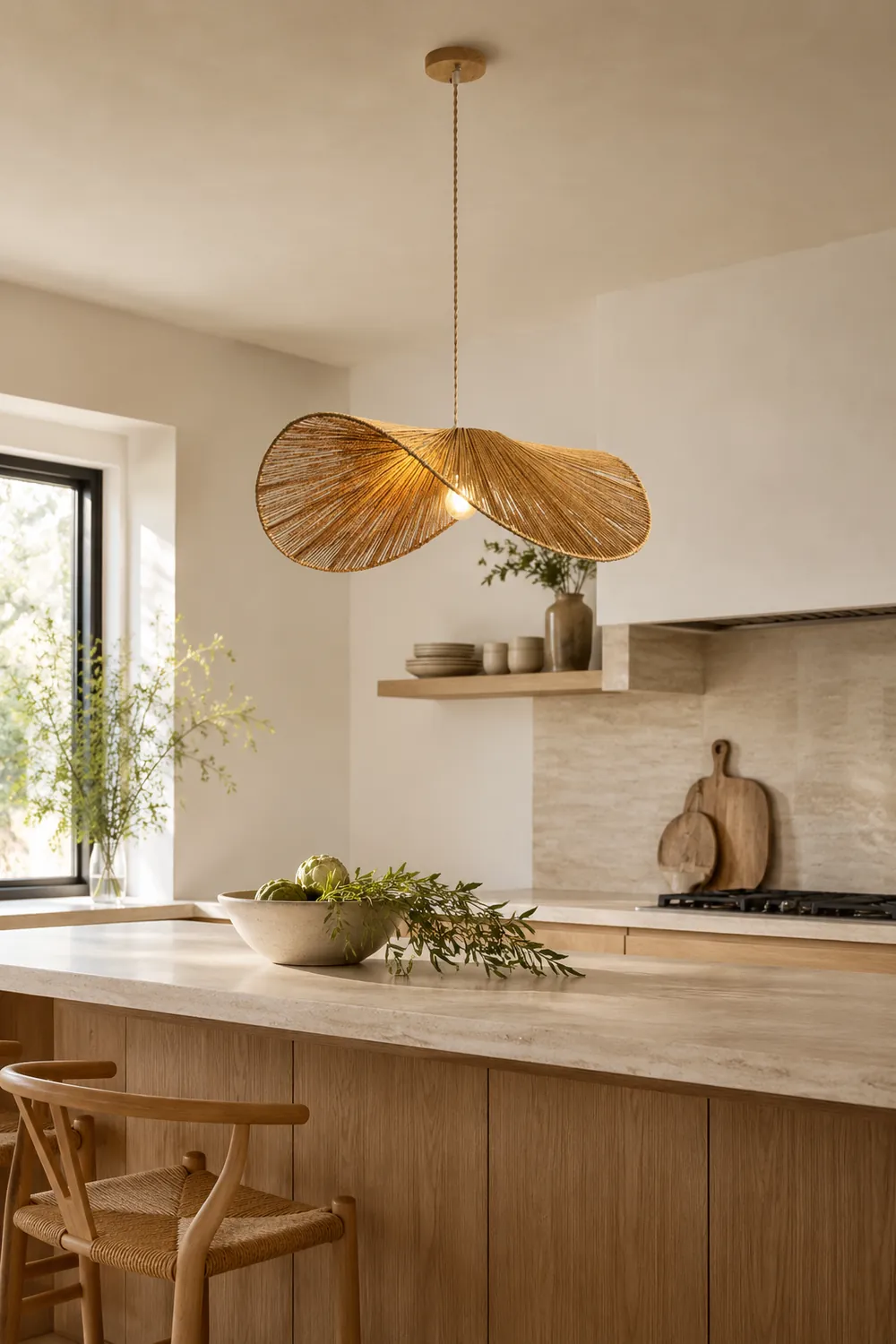 Muto Rustic Twine Pendant Light, Beige/Brown - Lumpaz