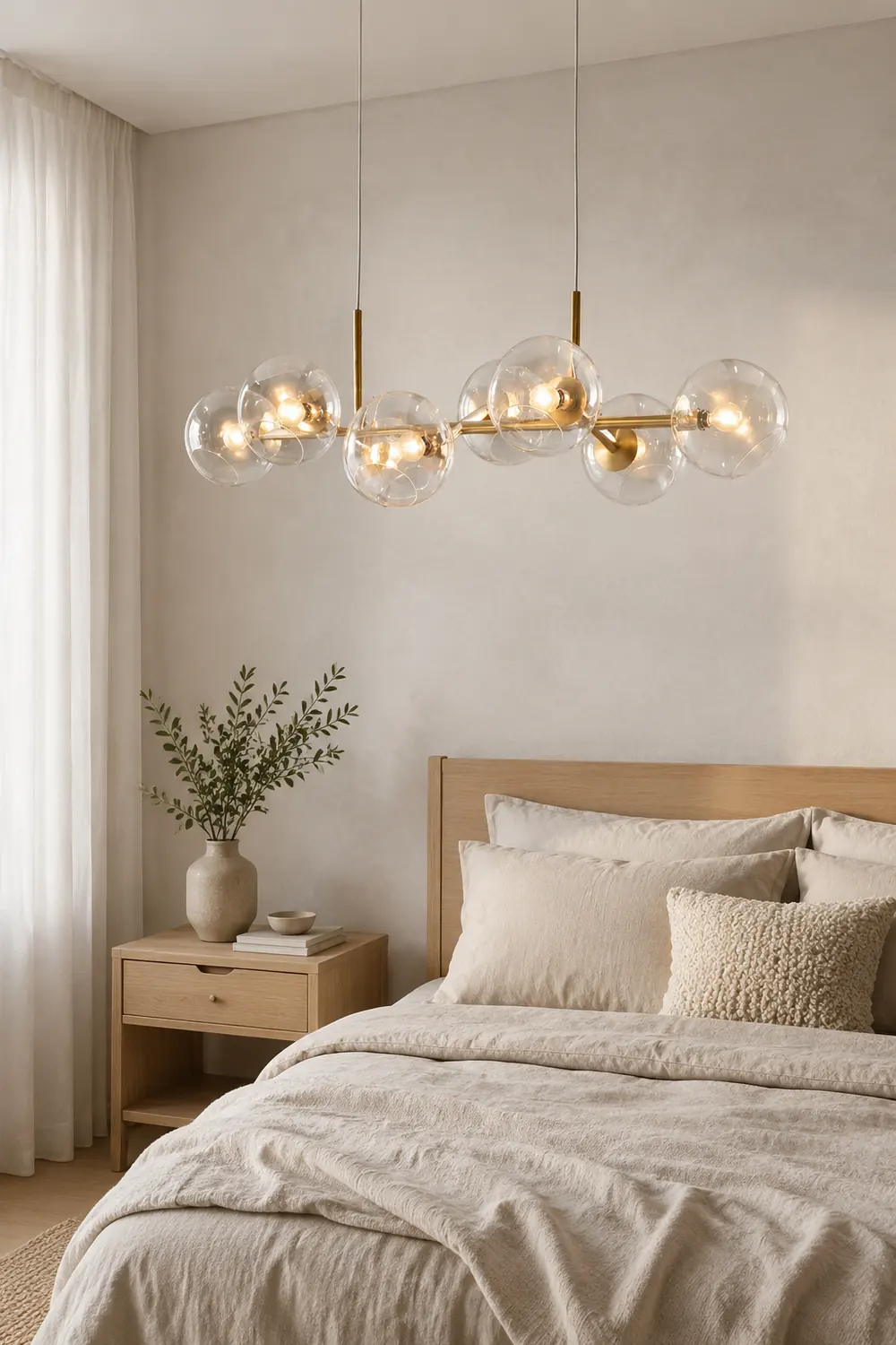Valentina Modern Glass Globe Bubble Pendant Light Black/Gold Living Room - Lumpaz