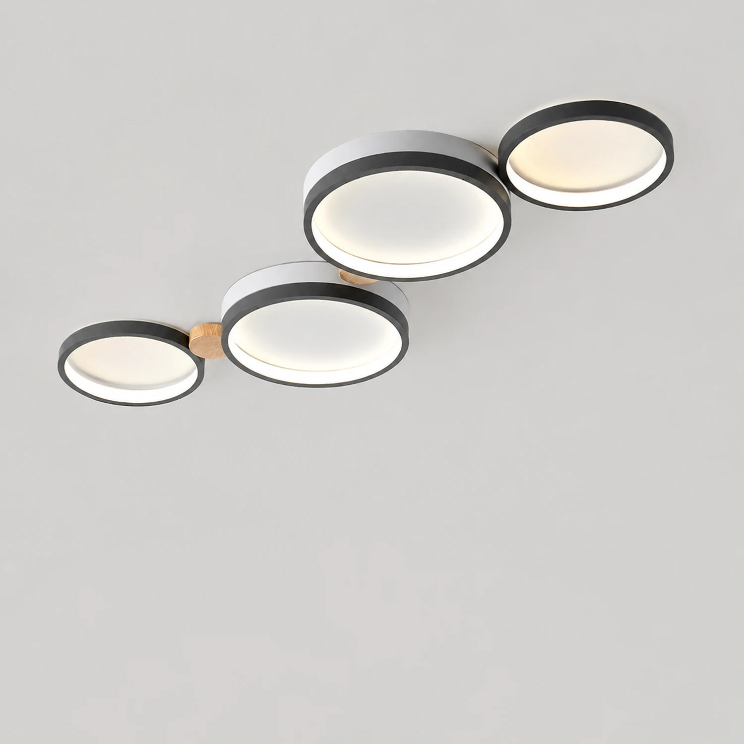 Sienna Round Flush Mount Ceiling Light White Gray Green Bedroom - Lumpaz