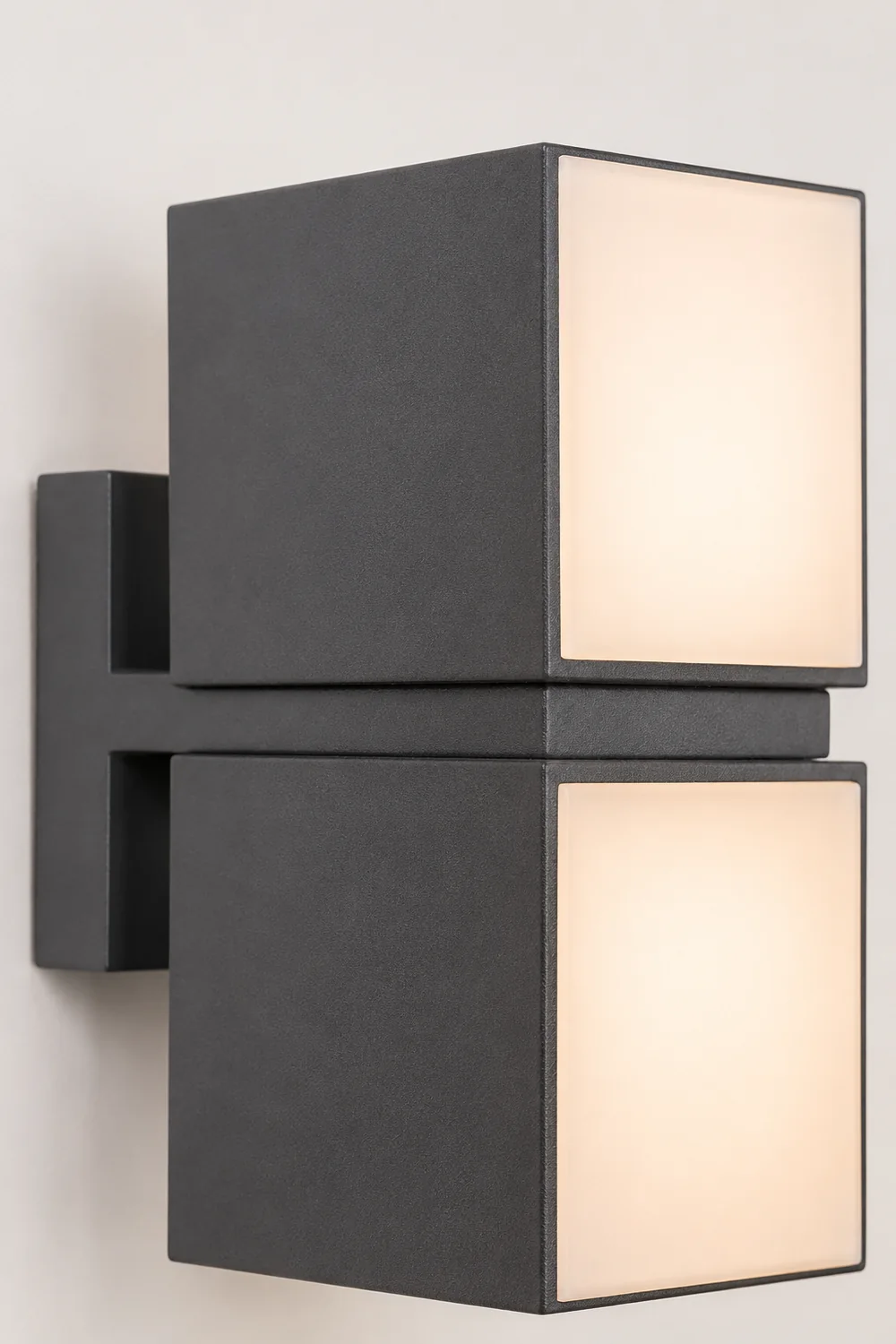Orr Modern Geometry Rotatable Metal/Acrylic Outdoor Waterproof Wall Lamp, Black - Lumpaz