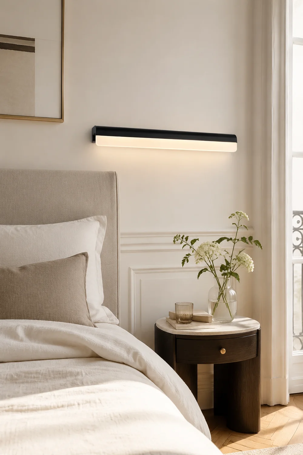 Edge Minimalist Mirror Front Vanity Wall Lamp, Black/White - Lumpaz
