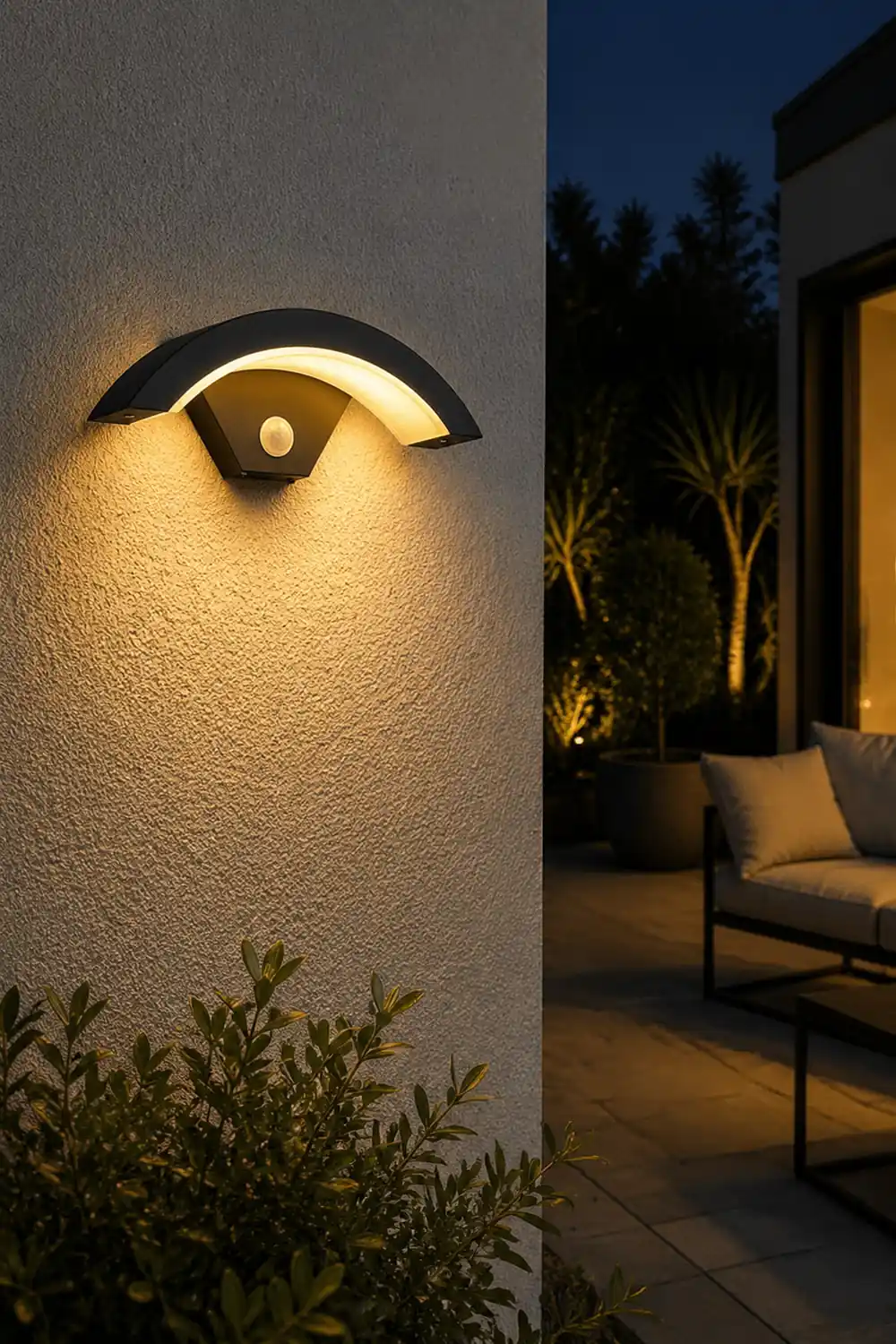 Orr Nordic Arc Metal LED Outdoor Wall Lamp, Black - Lumpaz