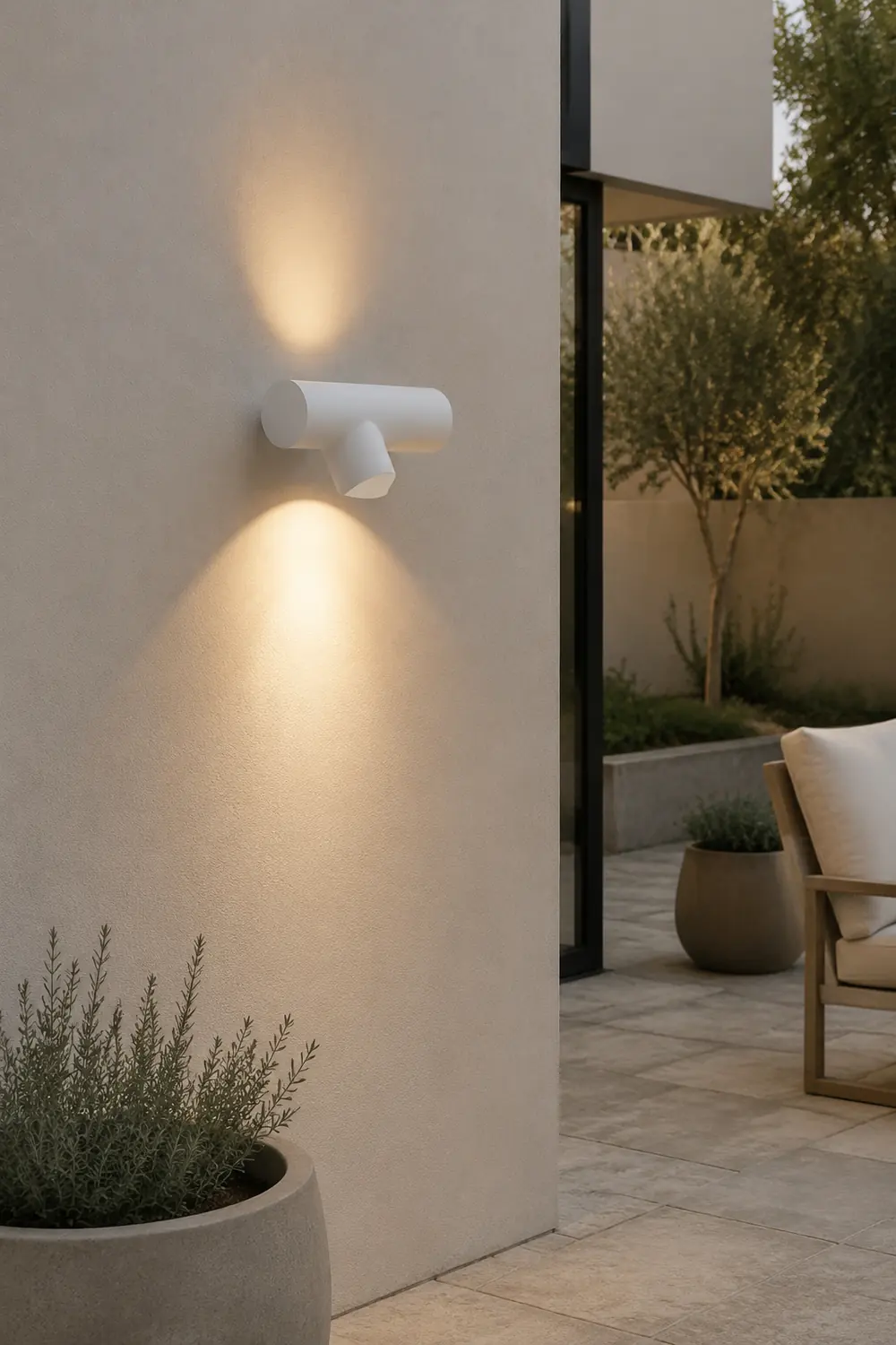 Orr Modern Waterproof Outdoor Wall Lighting, White & Black - Lumpaz
