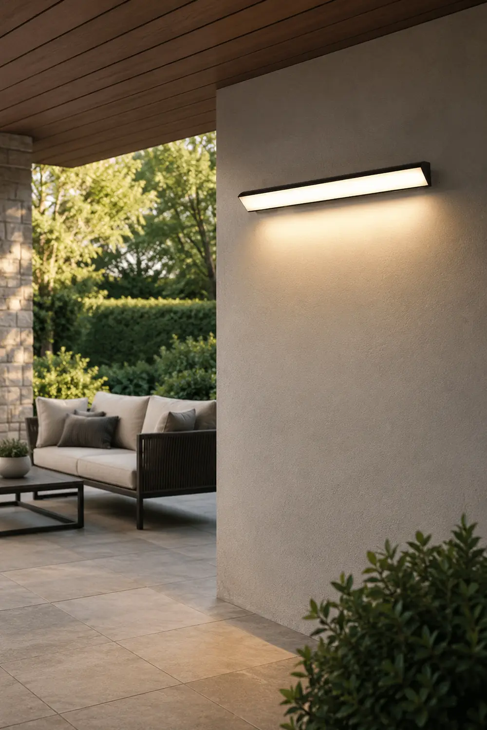 Edge Modern Tri-Rrism Metal/Acrylic Waterproof Outdoor Wall Lamp, Black - Lumpaz