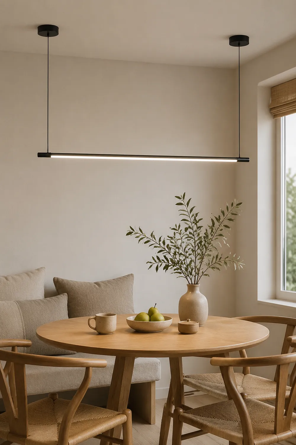 Edge Minimalist Linear Pendant Light Black Living Room - Lumpaz