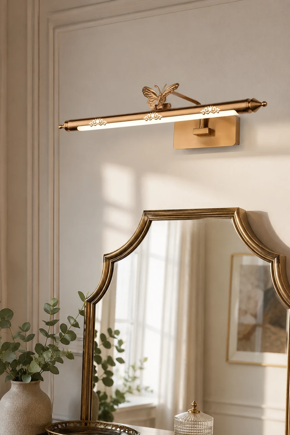 Kady Retro Butterfly Metal/Acrylic Wall Lamp, Champagne Gold - Lumpaz