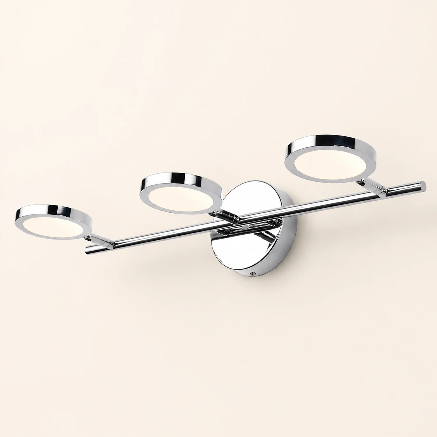 Leigh Modern Arc Wall Lamp, Silver, Metal/Acrylic, Front Mirror Vanity - Lumpaz