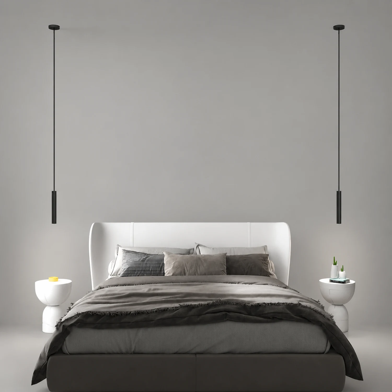 Sanna Minimalist LED Metal Pendant Light Black Living Room/Bedroom - Lumpaz