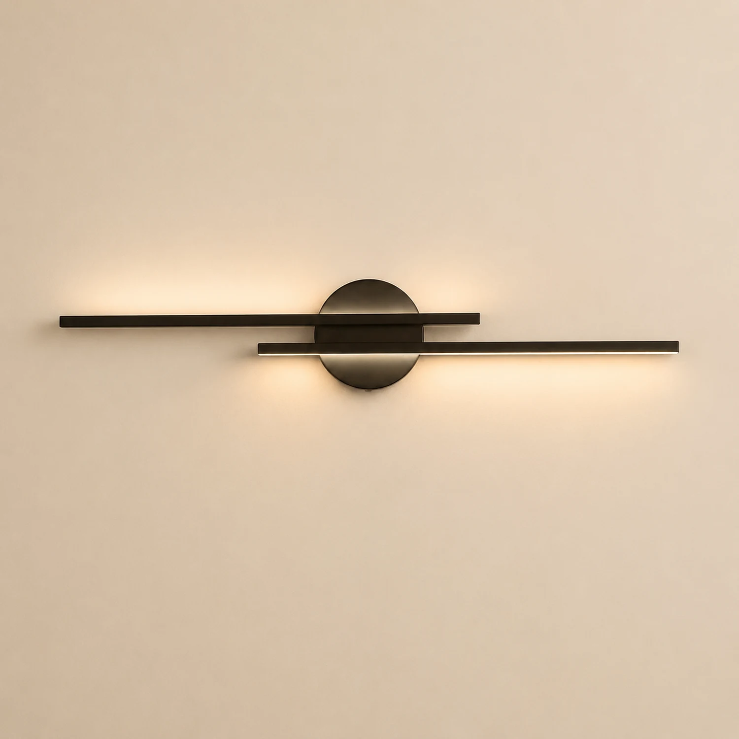 Alana Modern Nordic Disc/Linear Metal LED Wall Lamp, Black/White - Lumpaz