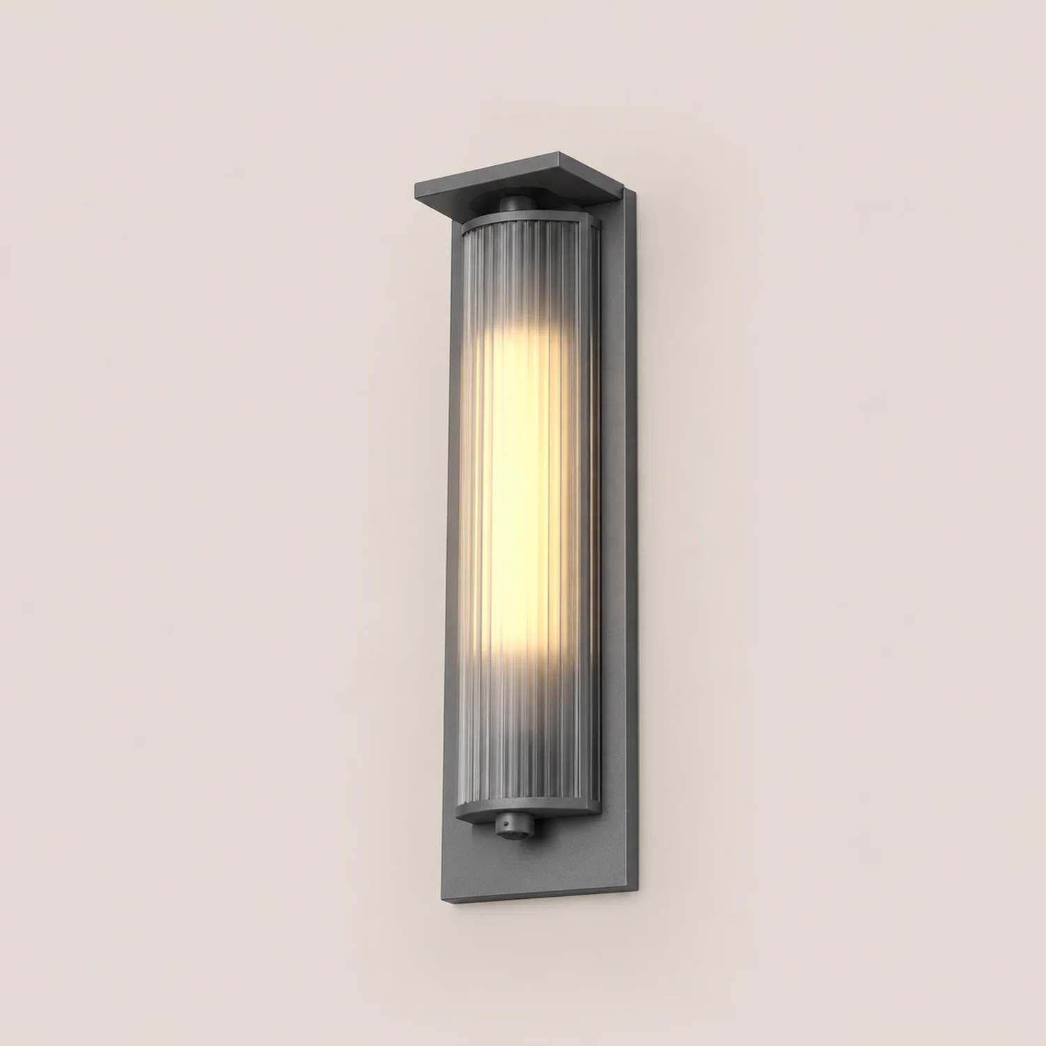 Orr Modern Rectangular Acrylic Outdoor Wall Lamp, Black/Transparent - Lumpaz