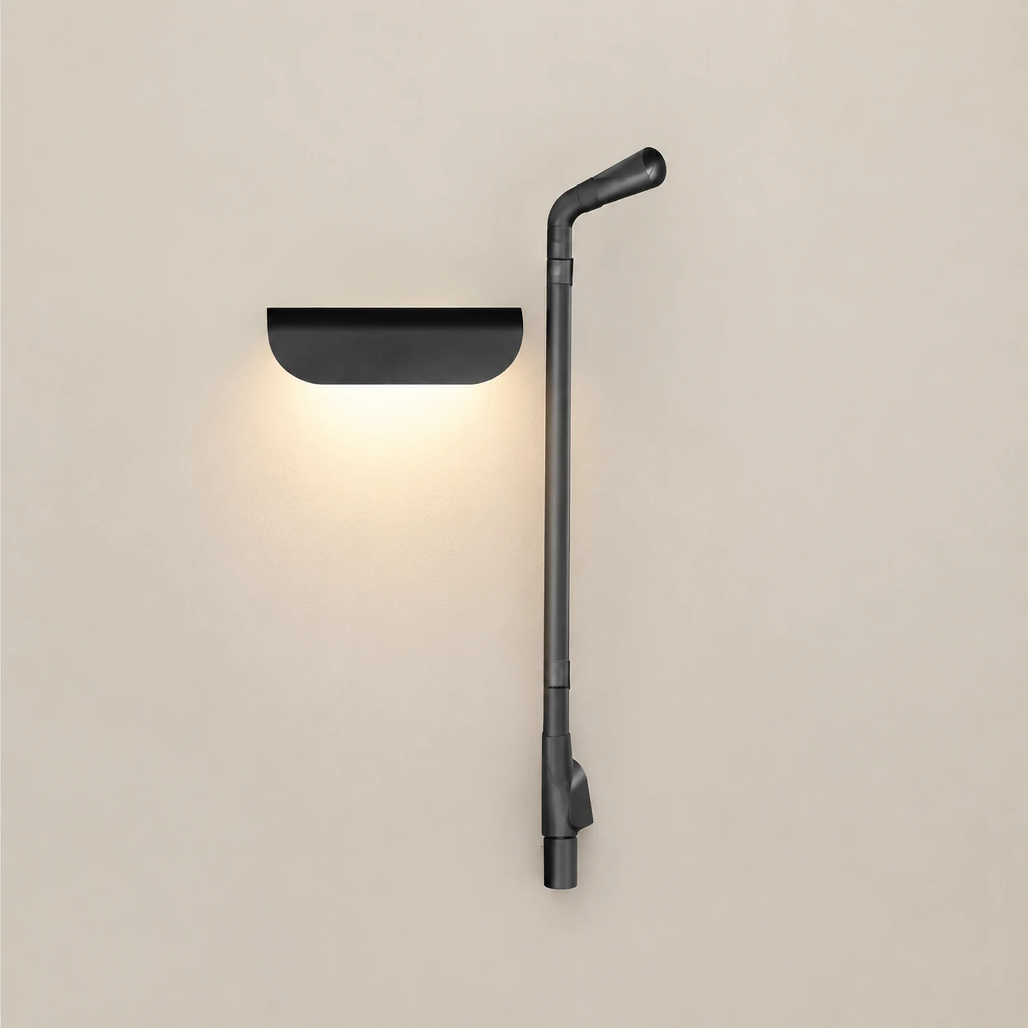 Orr Modern Outdoor Wall Lighting, Waterproof, Curved, Black & White - Lumpaz