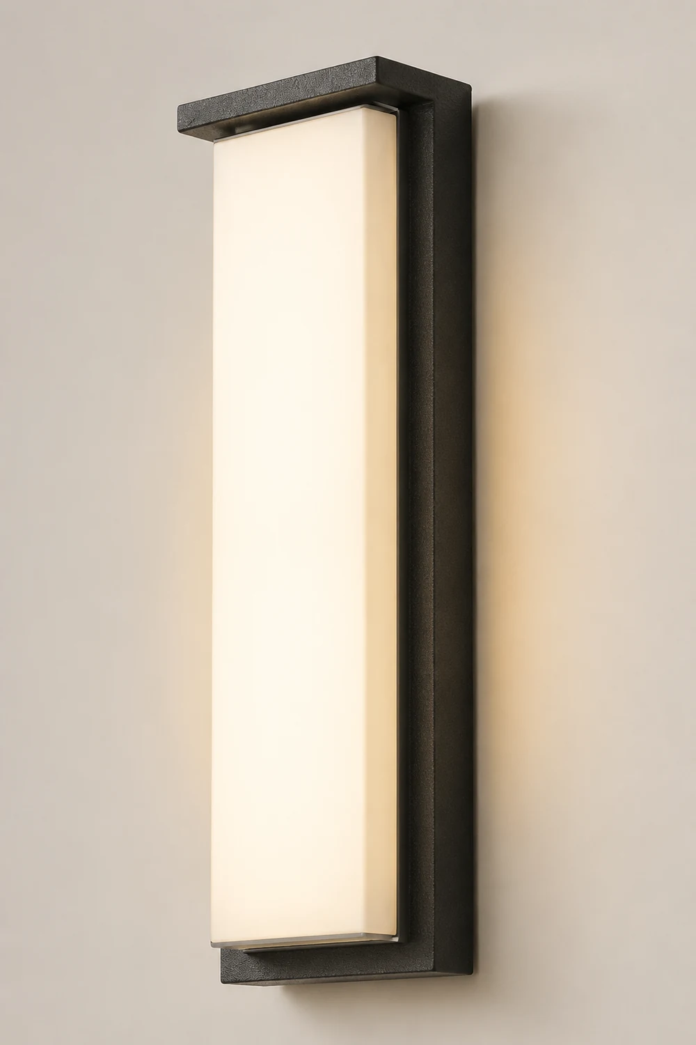 Orr Modern Minimalist Rectangular Metal Outdoor Wall Lamp, Black - Lumpaz