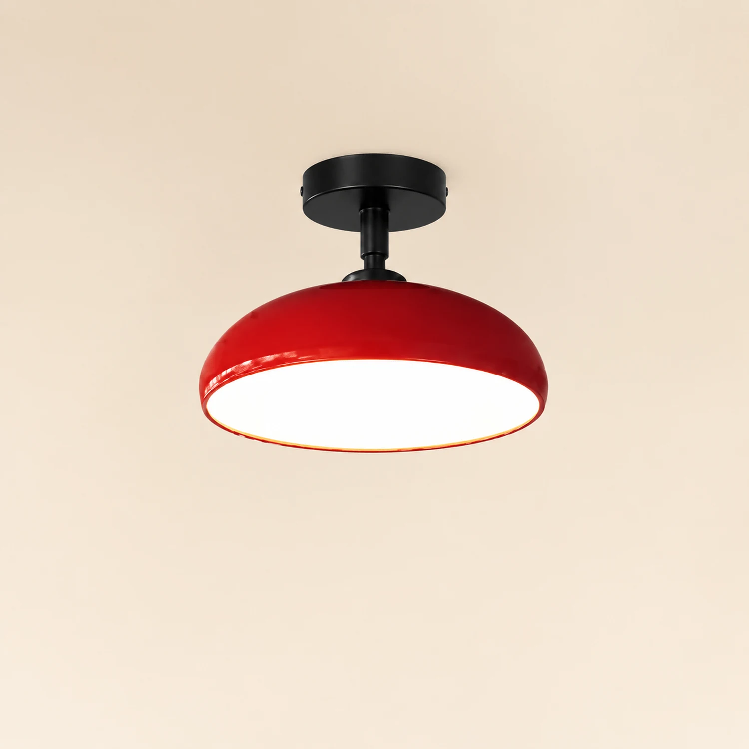 Morandi Vintage LED Ceiling Light White/Black/Red/Orange Metal Bedroom/Living Room - Lumpaz