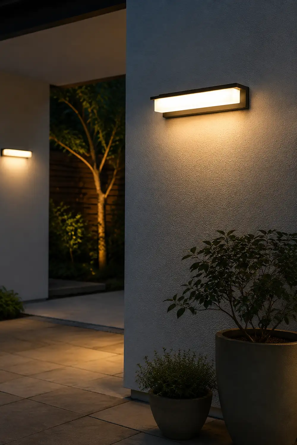 Orr Modern Rectangular Metal/Acrylic Outdoor Solar Wall Lamp, Black - Lumpaz