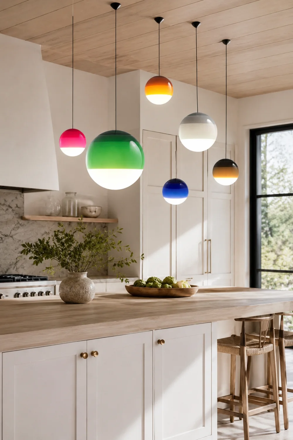 Hailie Contemporary Colorful Glass Bubble Pendant Light - Lumpaz