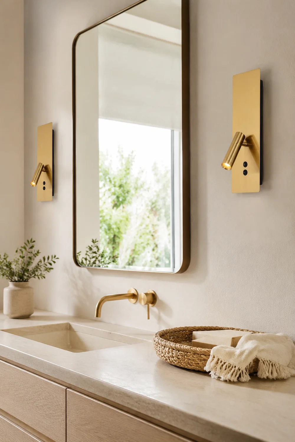 Orr Modern Flashlight Metal/Acrylic Wall Lamp Spotlight, Gold/Black/White - Lumpaz