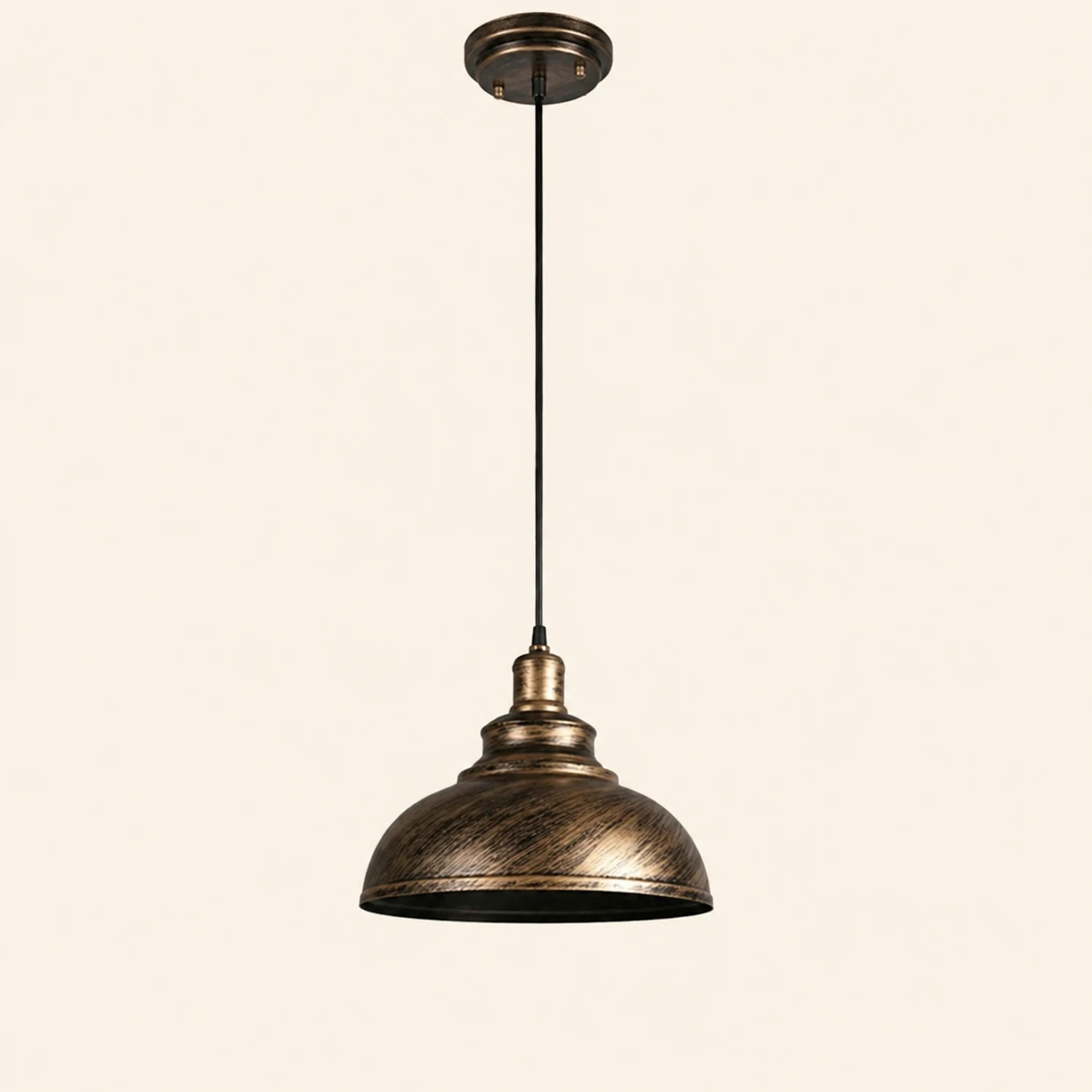 Cooley Pendant Light Dome Industrial, Metal, Black/White/Copper/Gray, Cafe - Lumpaz