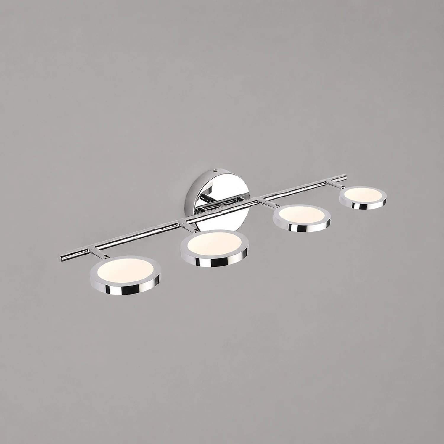 Leigh Modern Arc Wall Lamp, Silver, Metal/Acrylic, Front Mirror Vanity - Lumpaz
