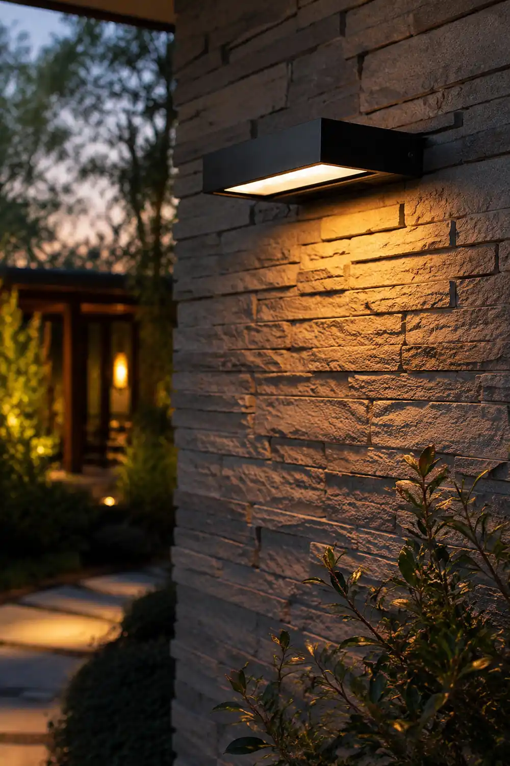 Orr  Modern Metal/Acrylic Solar Waterproof Outdoor Wall Lamp, Black - Lumpaz