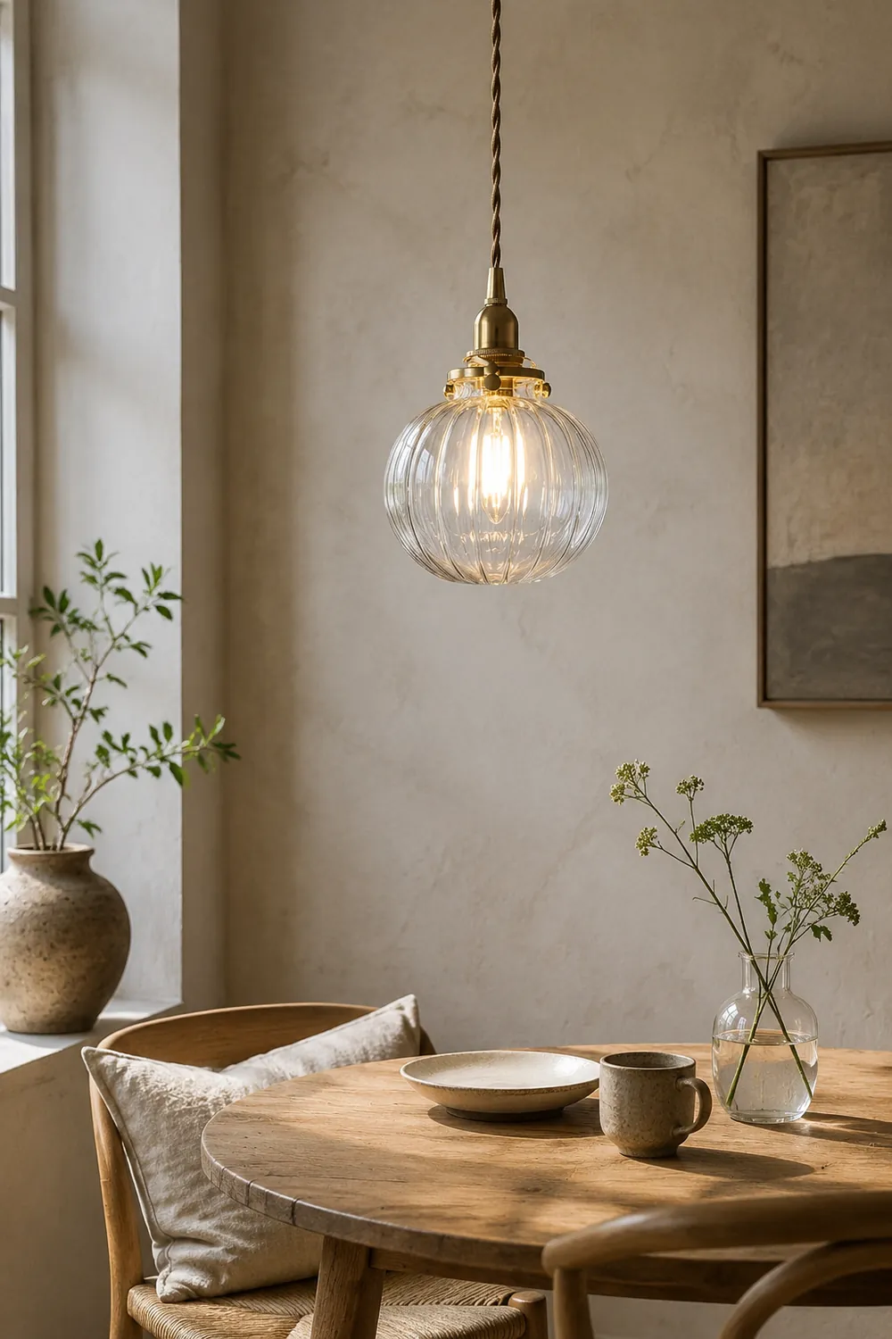 Valentina Pendant Light Globe Vintage, Glass, Clear/Green/Blue, Indoor - Lumpaz