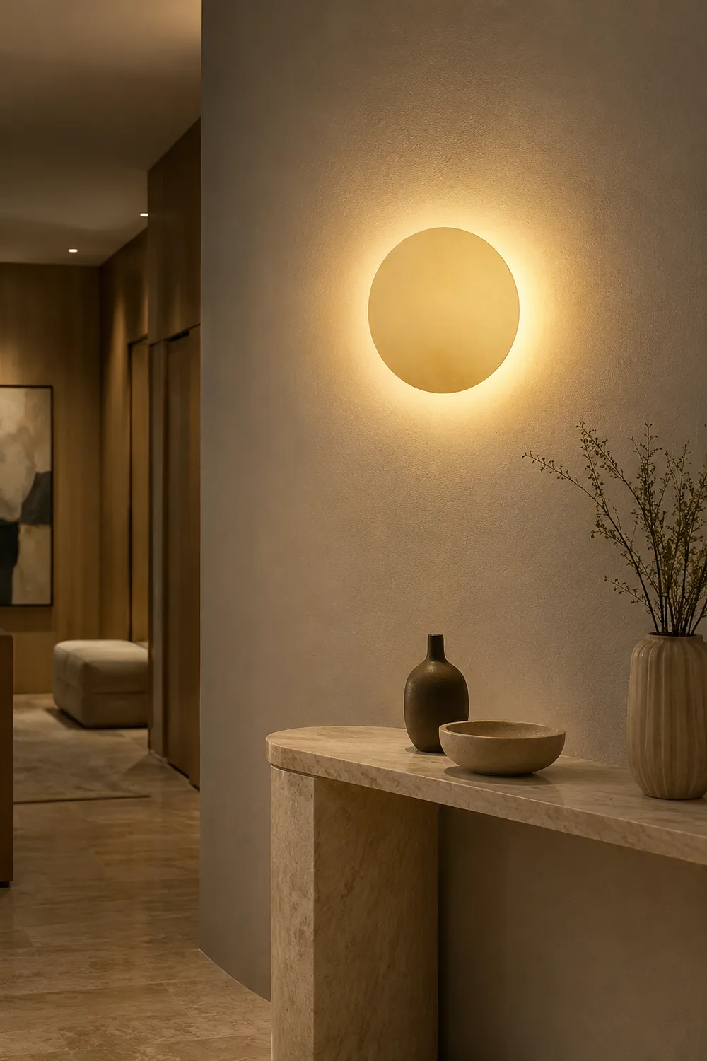 Orr Modern Round Wall Mounted Lamp, Metal, Bedside/Living Room - Lumpaz