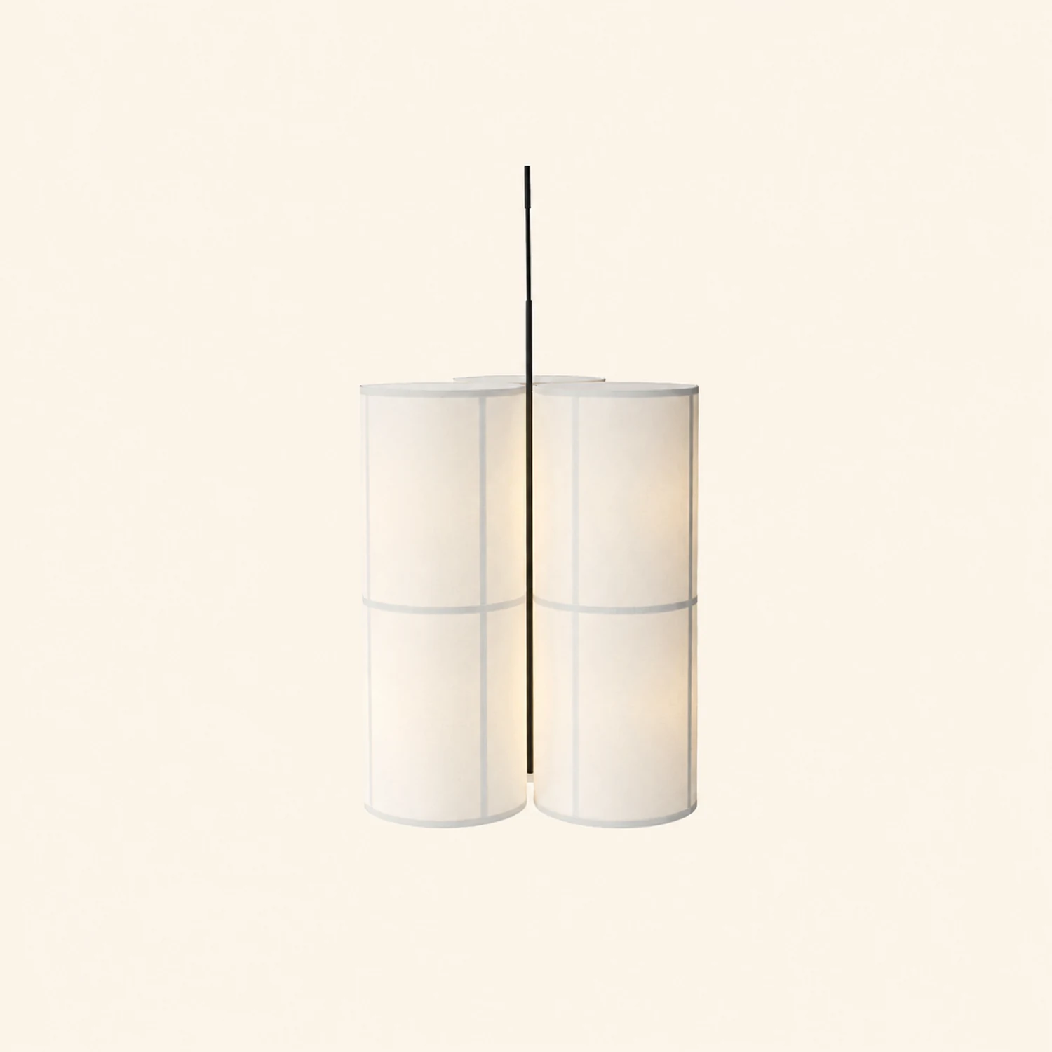 Renée Cylinder Pendant Light, Lantern, Fabric, Japanese - Lumpaz