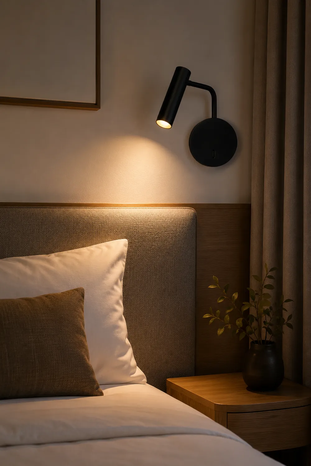 Orr Wall Lamps Swing Arm Modern, LED Spotlight, Black/White/Gold, Corridor - Lumpaz