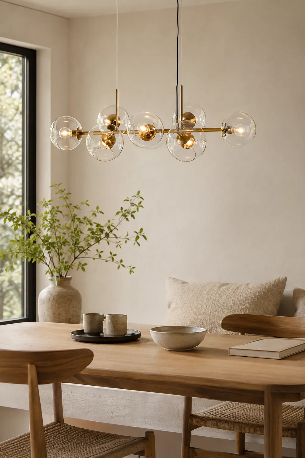 Valentina Modern Glass Globe Bubble Pendant Light Black/Gold Living Room - Lumpaz