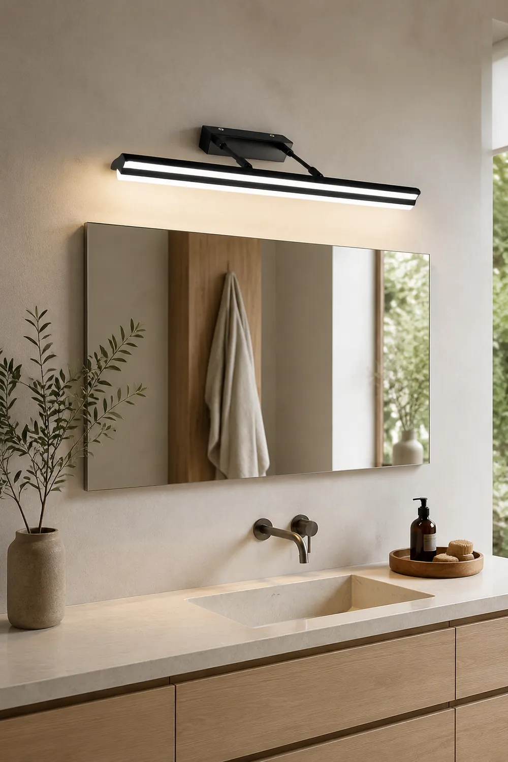 Edge Industrial Linear Metal/Acrylic Wall Lamp, Black - Lumpaz