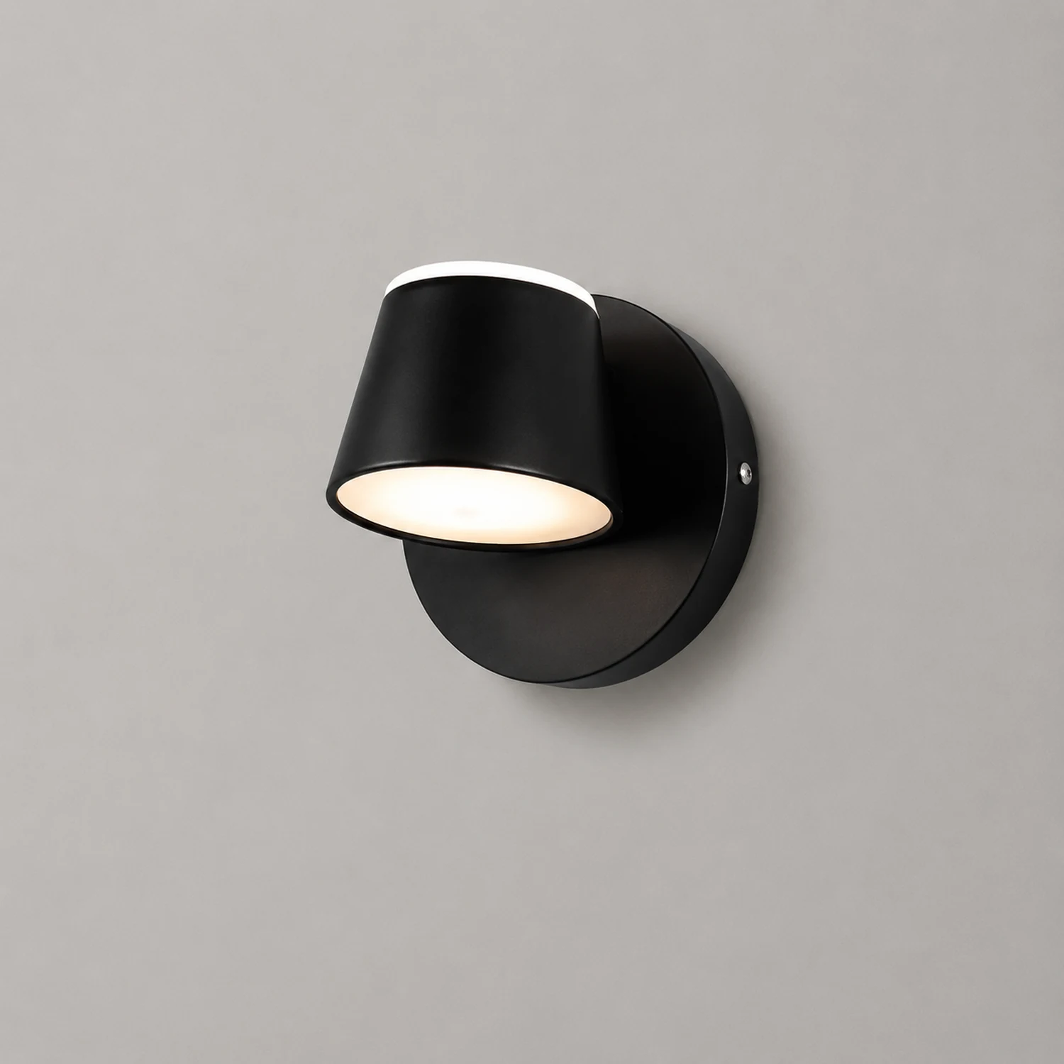 Cooley Modern Cylindrical Metal Mirror Front Wall Lamp, Black - Lumpaz