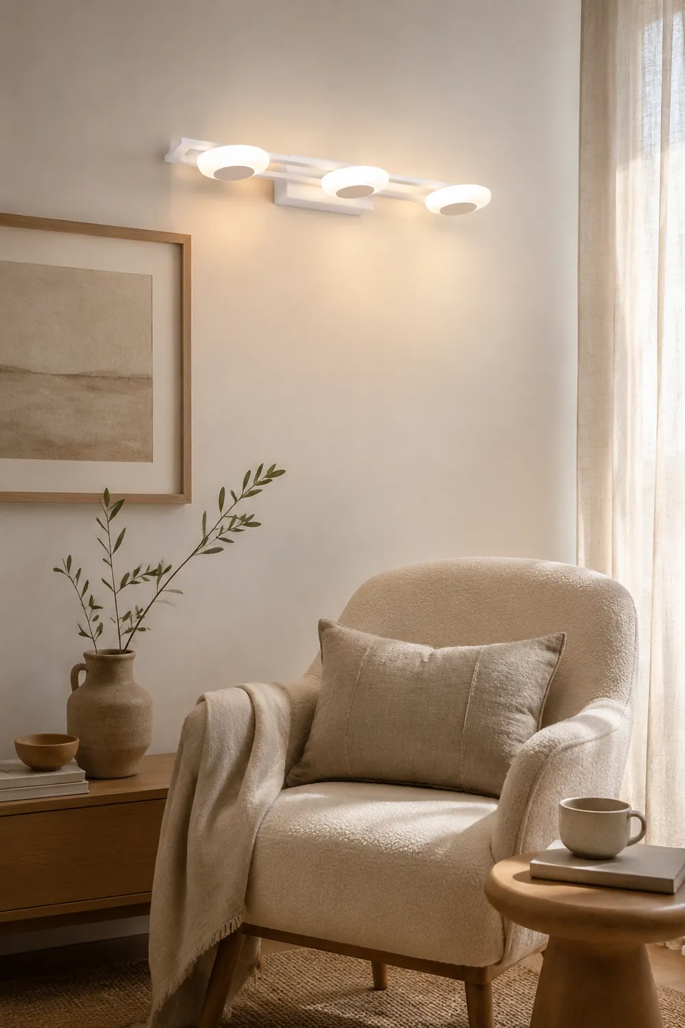 Leigh Modern Square Metal/Acrylic Wall Lamp, White, Bathroom - Lumpaz
