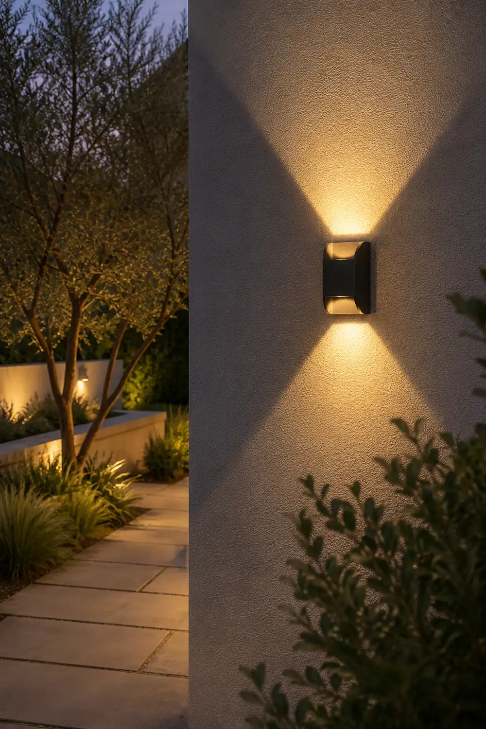 Orr Minimalist Up/Down Metal Outdoor Wall Lamp, Black - Lumpaz