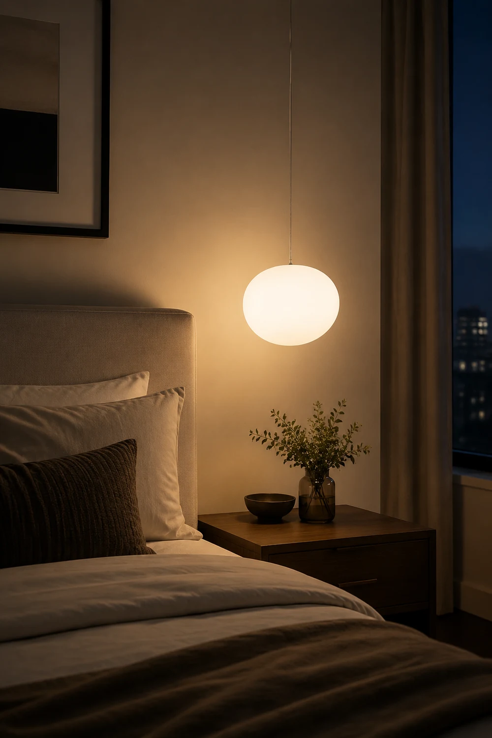 Hailie Egg-shaped Glass Pendant Light, Globe, Modern - Lumpaz