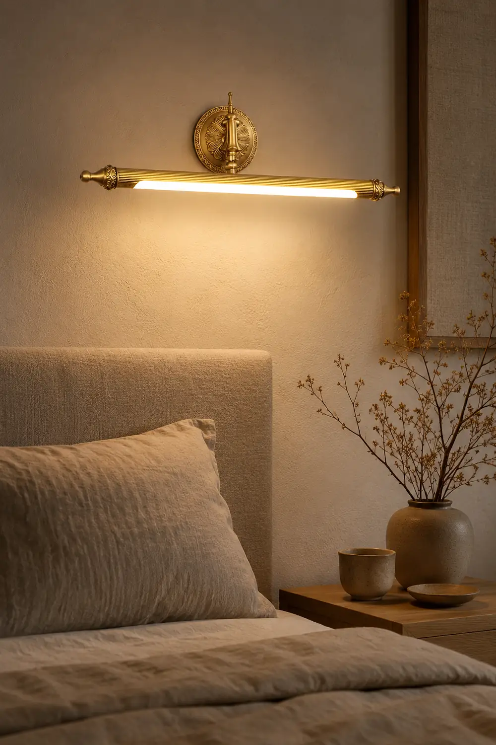 Félicie Vintage Linear Resin&Glass Wall Lamps, Gold - Lumpaz