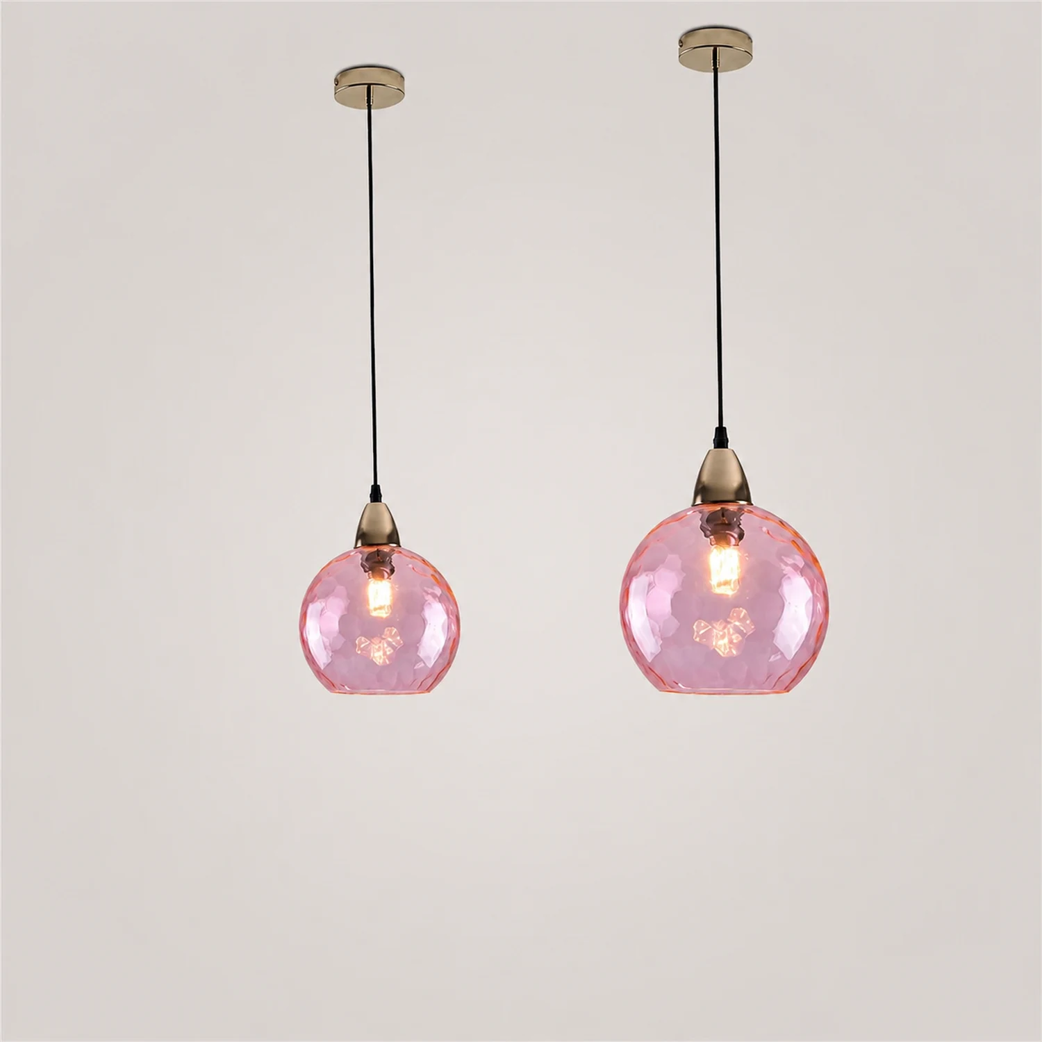 Hailie Colorful Glass Ball Pendant Light Water Ripple Living Room - Lumpaz
