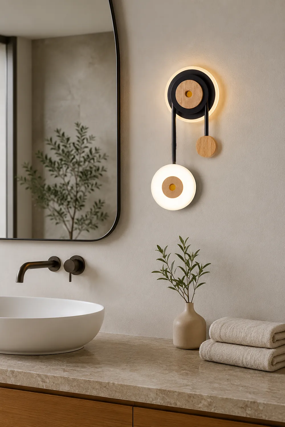 Nielsen 2 Light Decorative Wall Sconce Black, Wood - Lumpaz