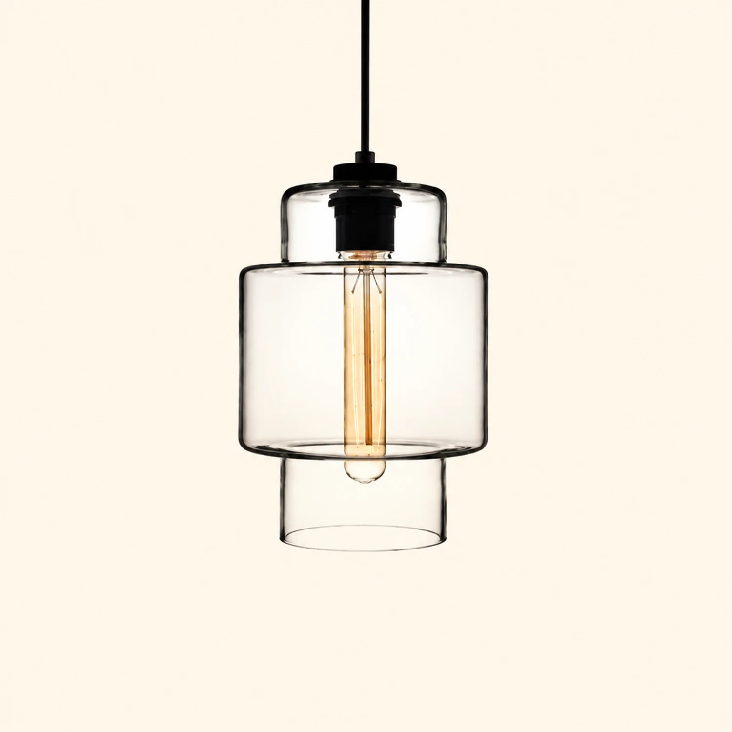 Zaid Modern Art Deco LED Cylindrical Metal/Glass Pendant Light - Lumpaz