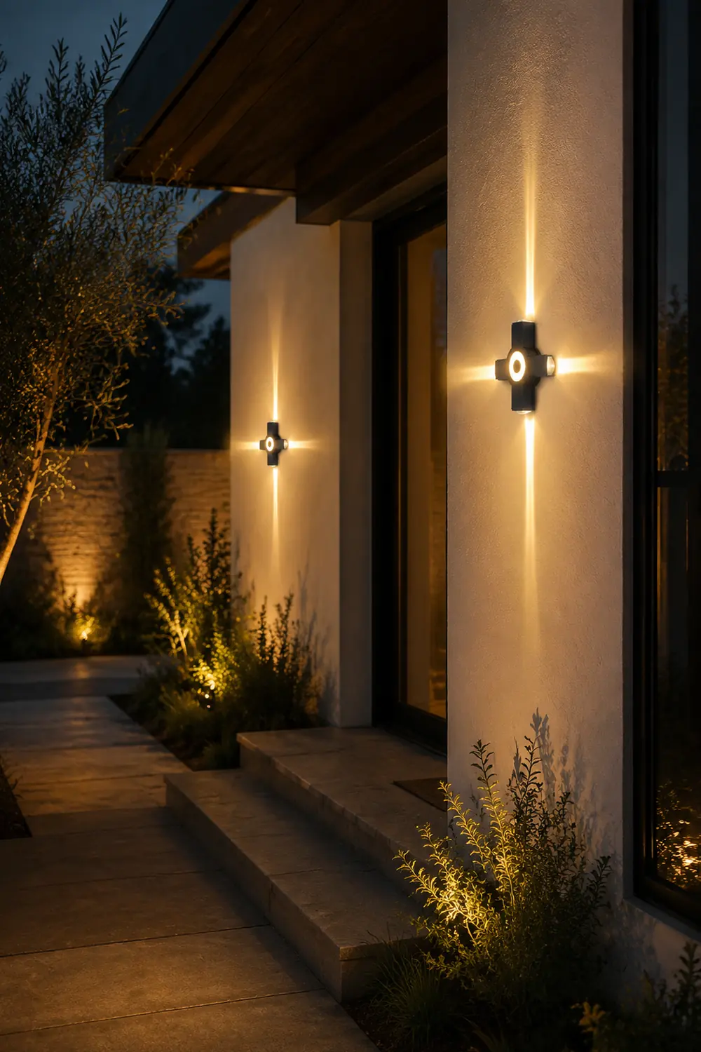 Orr Modern Waterproof Minimalist Cross Outdoor Wall Light Garden/Corridor - Lumpaz