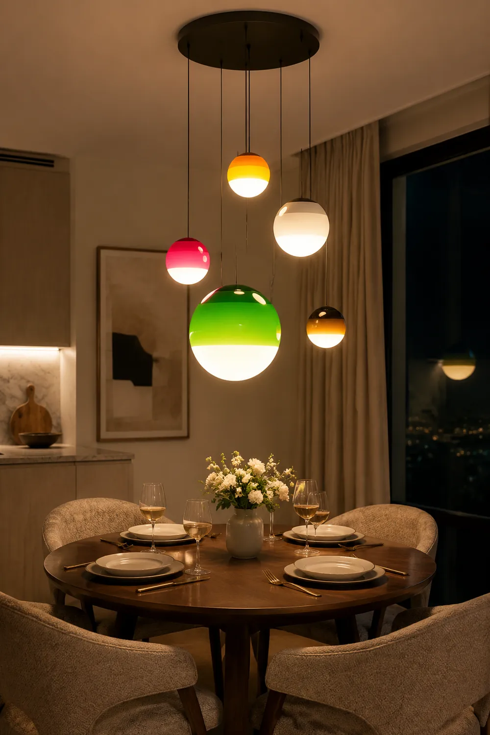 Hailie Contemporary Colorful Glass Bubble Pendant Light - Lumpaz