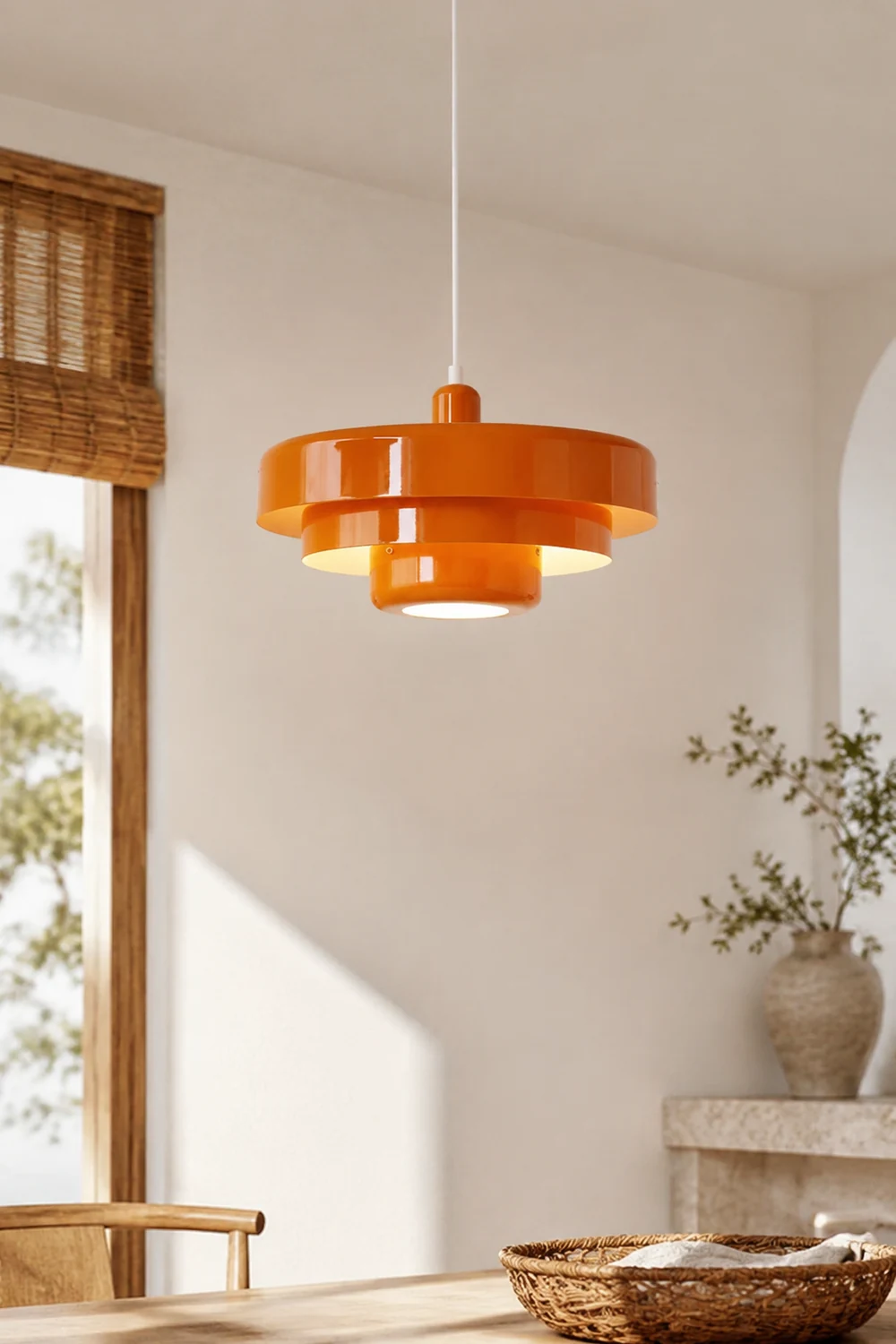 Morandi Modern LED Pendant Light OrangeMetal Living Room/Kitchen - Lumpaz
