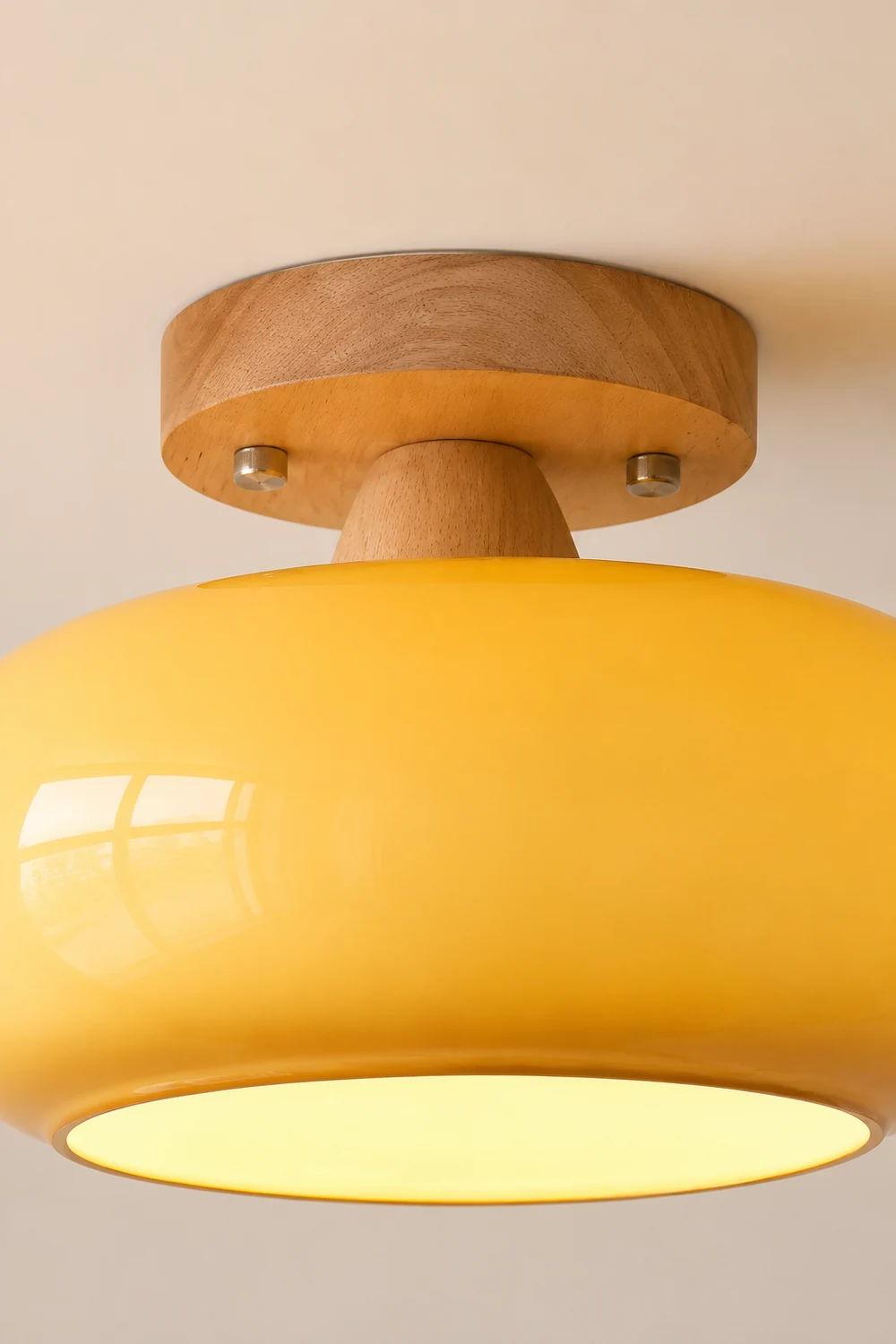 Hailie Modern LED Flush Mount Ceiling Light White Yellow Metal Living Room - Lumpaz