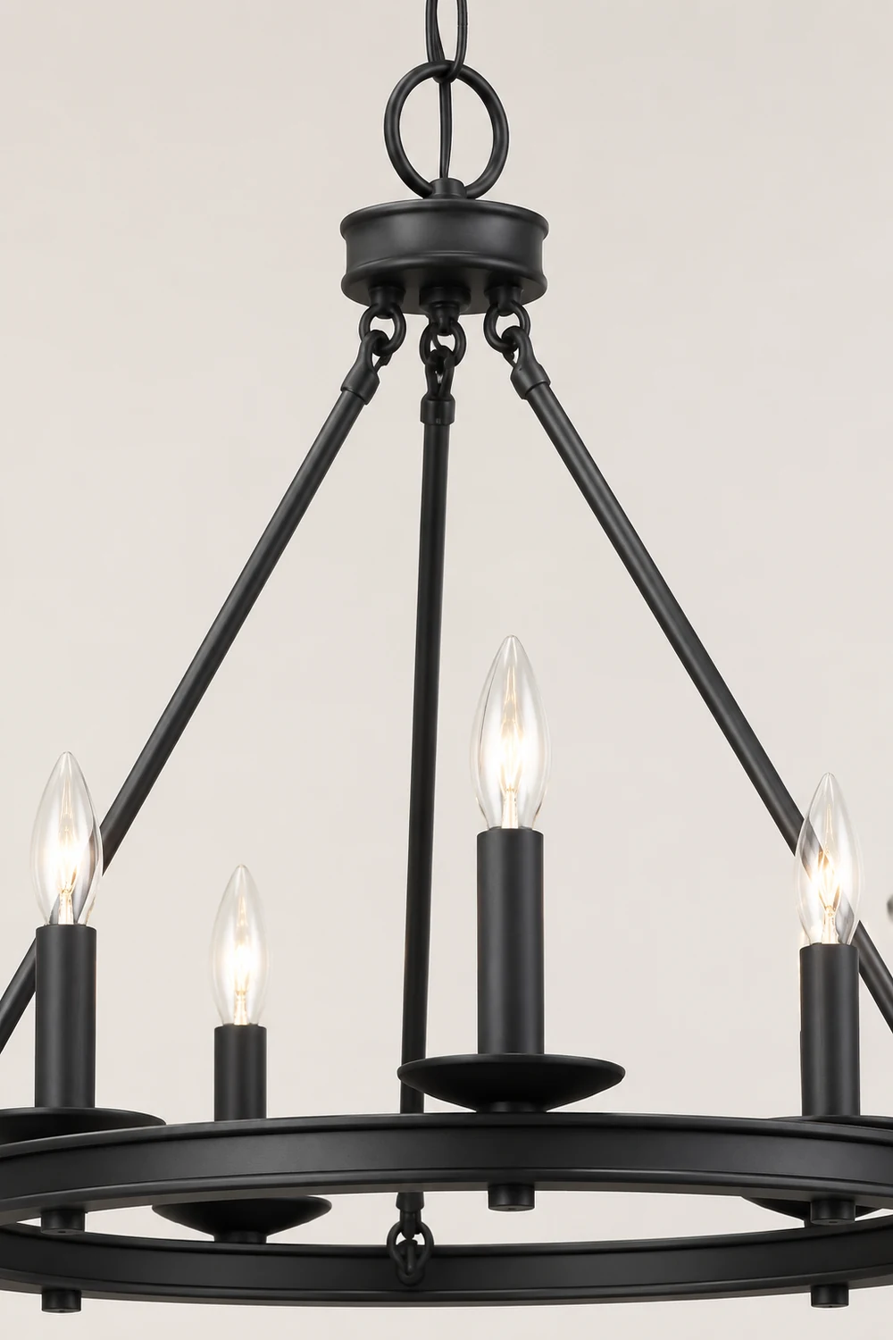 Silva Modern Candles Chandelier Black Metal Living Room/Bedroom - Lumpaz