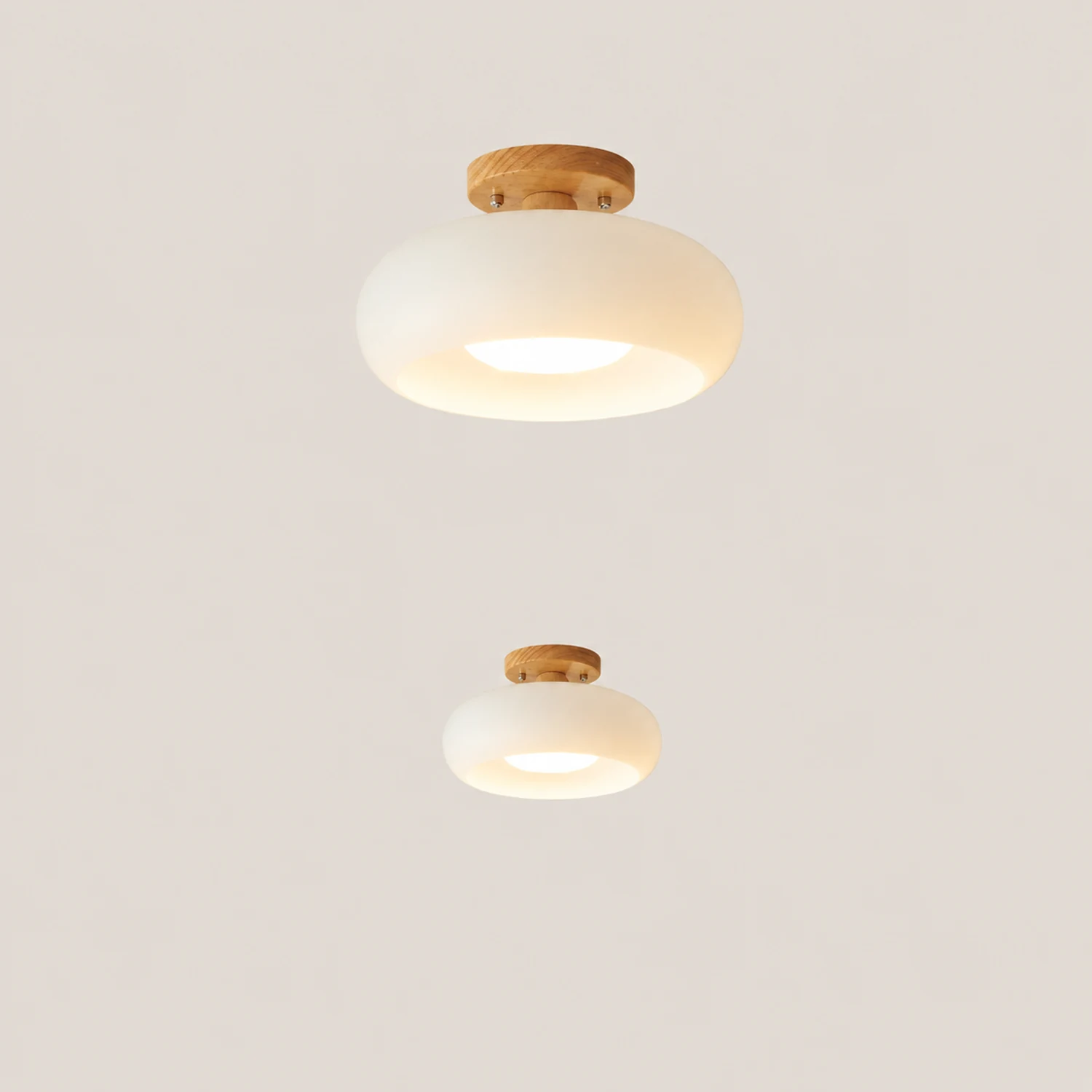 Hailie Modern LED Flush Mount Ceiling Light White Yellow Metal Living Room - Lumpaz