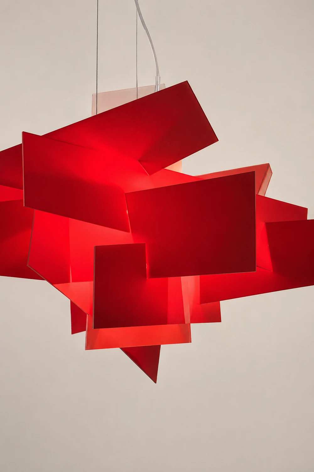 Renée Artistry Spliced Simole Pendant Light, White/Red - Lumpaz