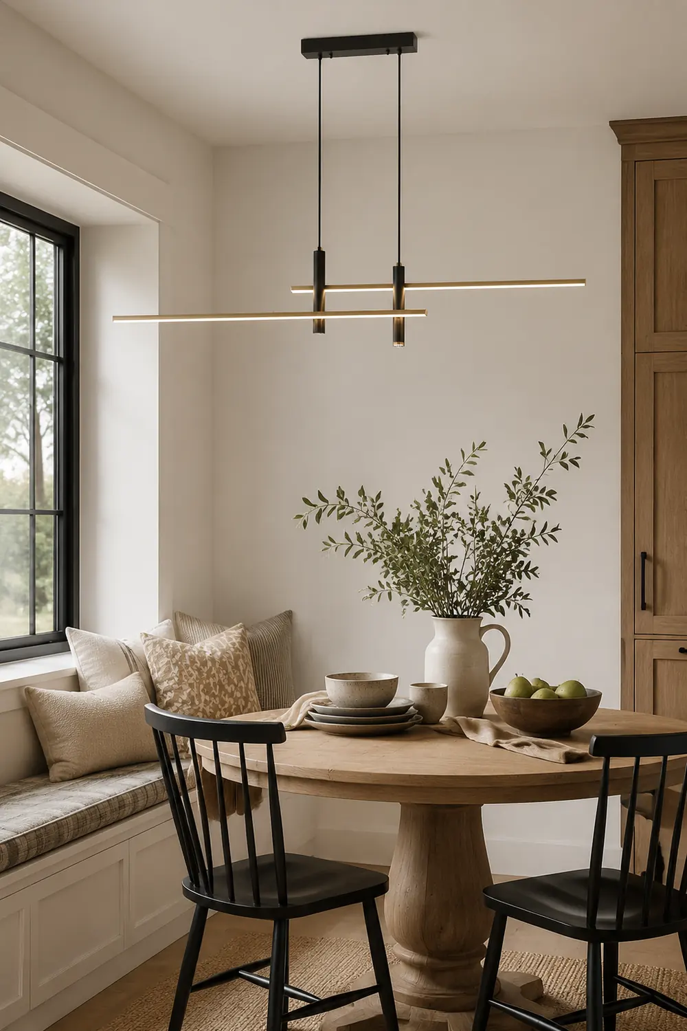 Edge Modern Metal Linear Pendant Light, Black & Gold - Lumpaz