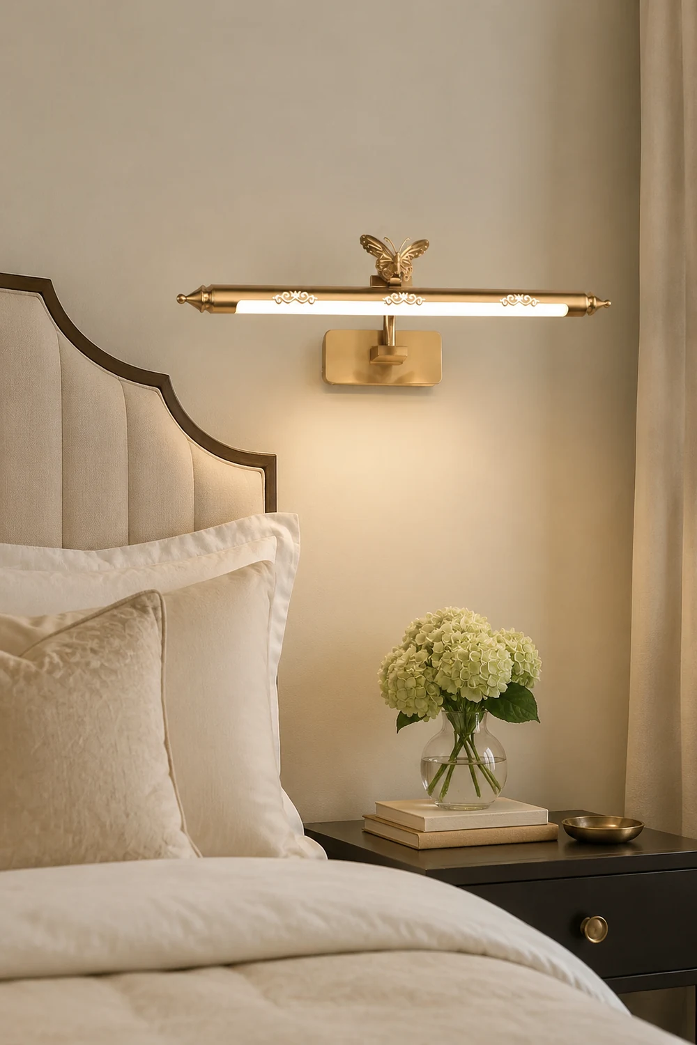 Kady Retro Butterfly Metal/Acrylic Wall Lamp, Champagne Gold - Lumpaz